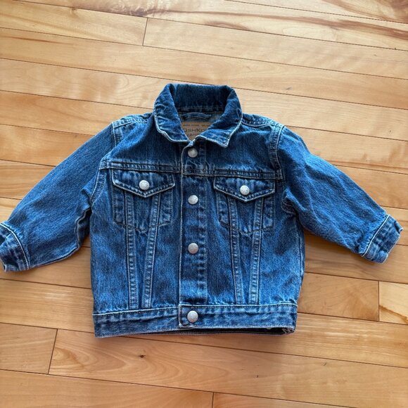 Vintage OshKosh B'gosh Kids Baby Denim Jean Jacket Blue 90s 18 months - Picture 2 of 11